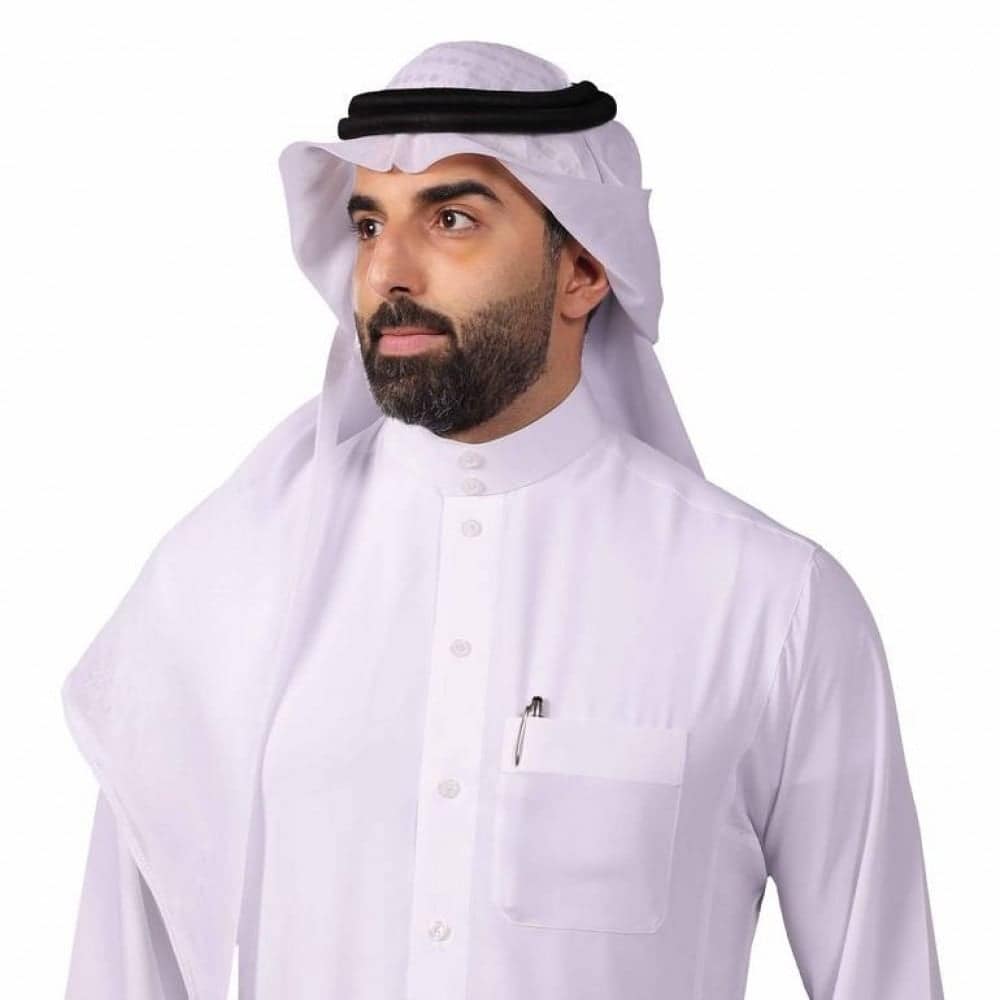 غترة بروجيه أبيض سادة