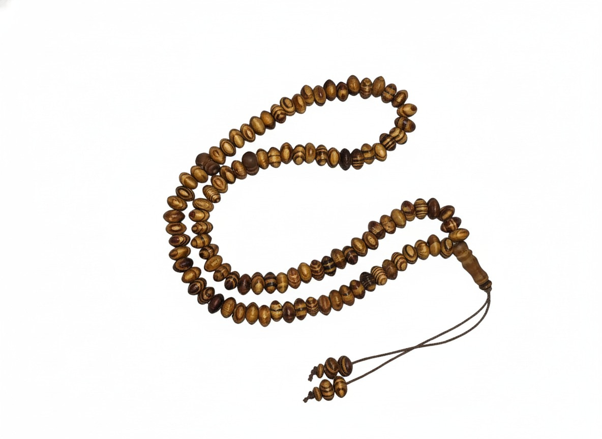 مسبحة خشب طبيعي 99 خرزة - الصورة 5