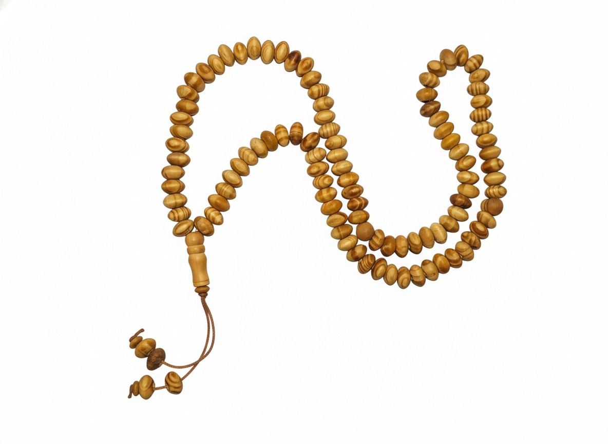 مسبحة خشب طبيعي 99 خرزة - الصورة 4