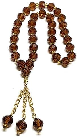 ⁦مسبحة كريستال فاخرة ببريق الألماس وتصميم ذهبي عصري – ألوان متعددة⁩ - الصورة ⁦4⁩