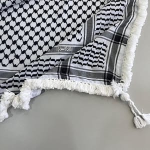 شماغ الرصاصي -هدب يدوي ملكي