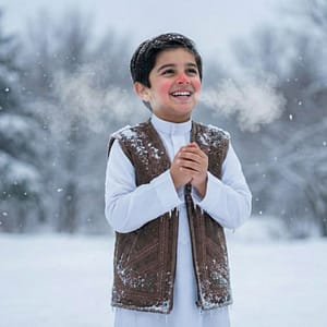 صدرية أطفال شتوي فاخر من الرصاصي