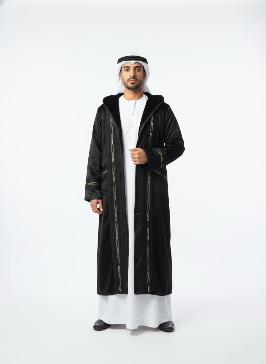 فروة مغربي مخمل كريستال رجالي - الصورة 2