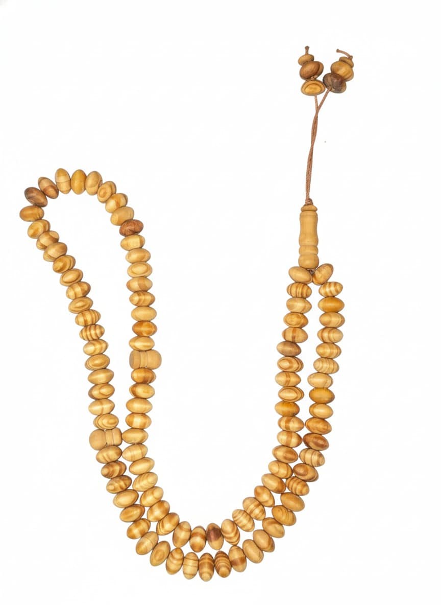 مسبحة خشب طبيعي 99 خرزة - الصورة 2